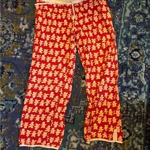 Old Navy Red and Yellow Gingerbread Pajama Pants